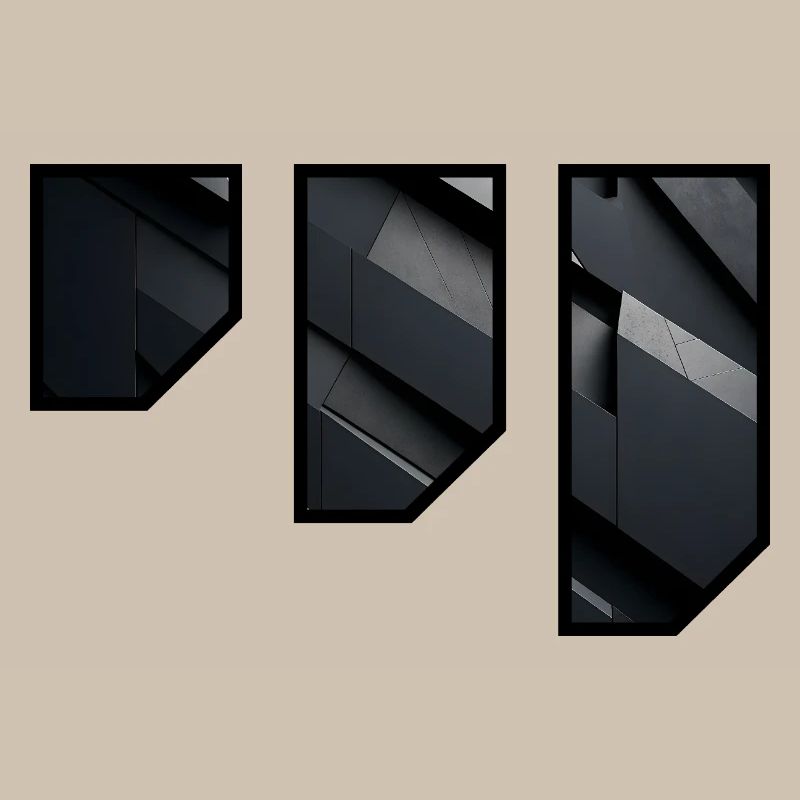 Geometric Dark Facade Pattern