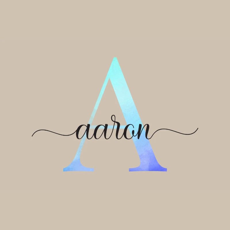 A| Monogram | Name | Aaron| Watercolor