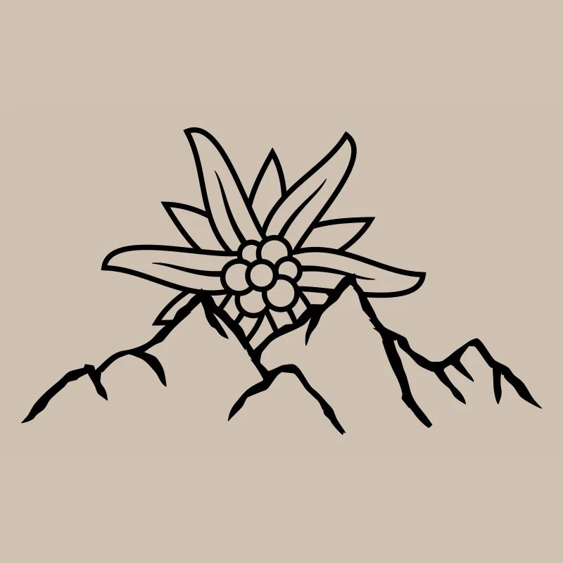 Logo sun mountain flower