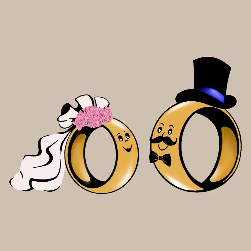 Duo de bagues de mariée Amour