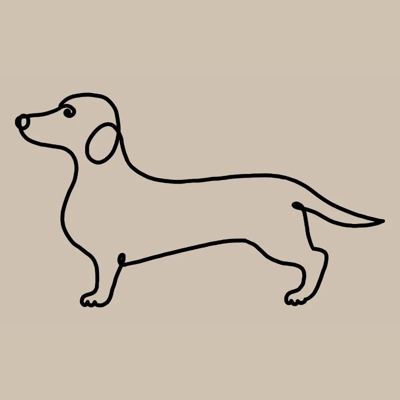 Minimalisme Teckel Illustration Moderne