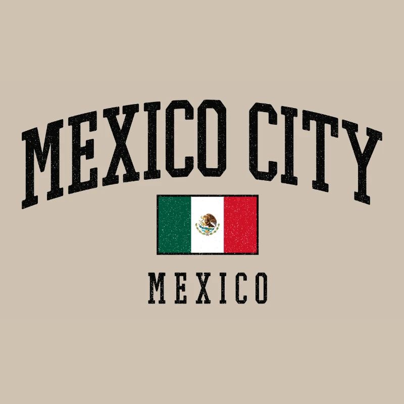 Lettrage de Mexico avec drapeau