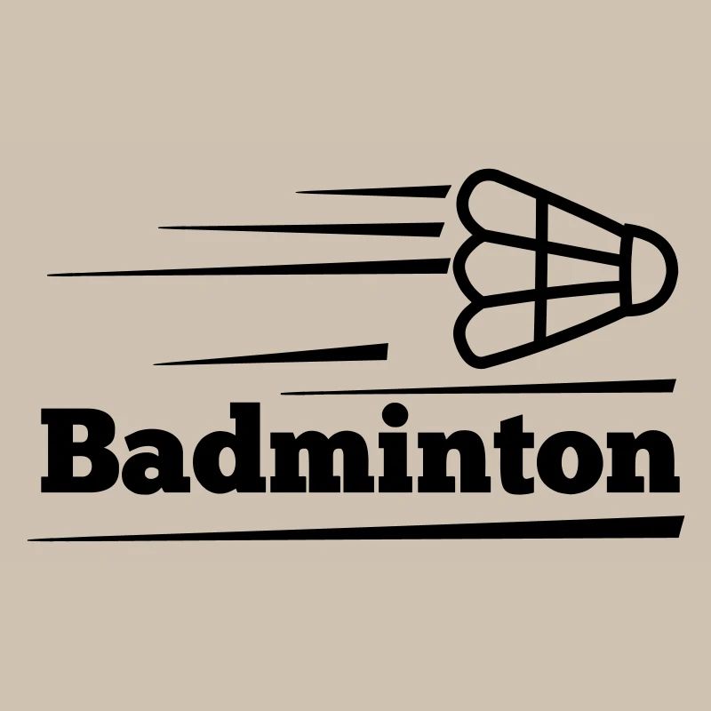 Badminton text with overflying shuttle