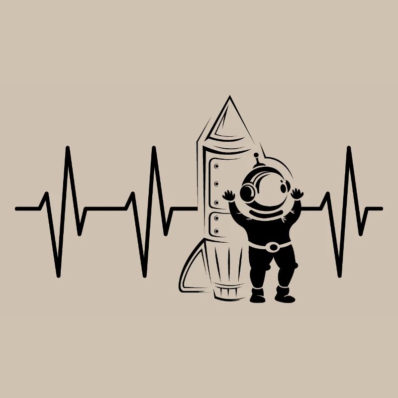 Rocketman, Heartbeat, Rocket, Space, Space, Astronaut, Pulse