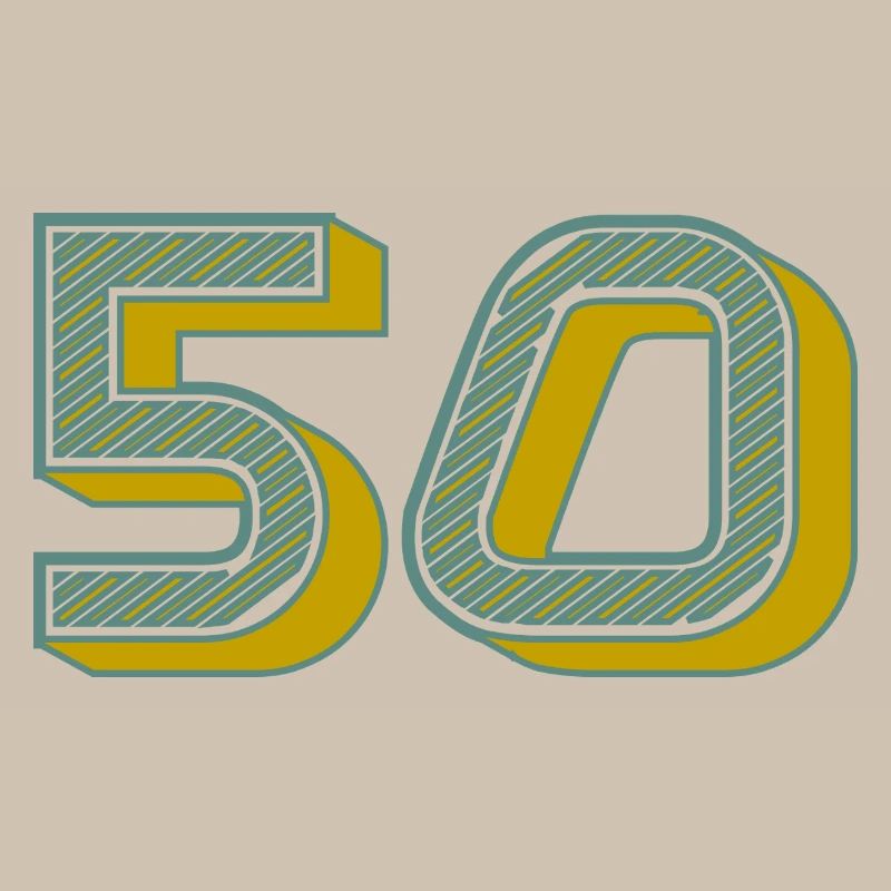 Numéro 50 Graphique Moderne