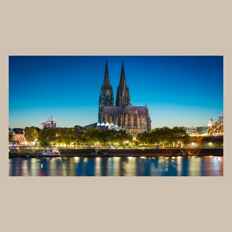 Cologne Cathedral Evening Light Silhouette