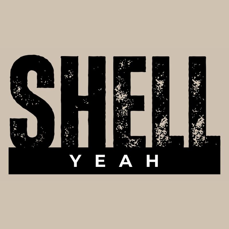 Yeah Bold Lettering on Black