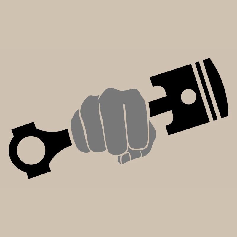 Fist holds engine piston