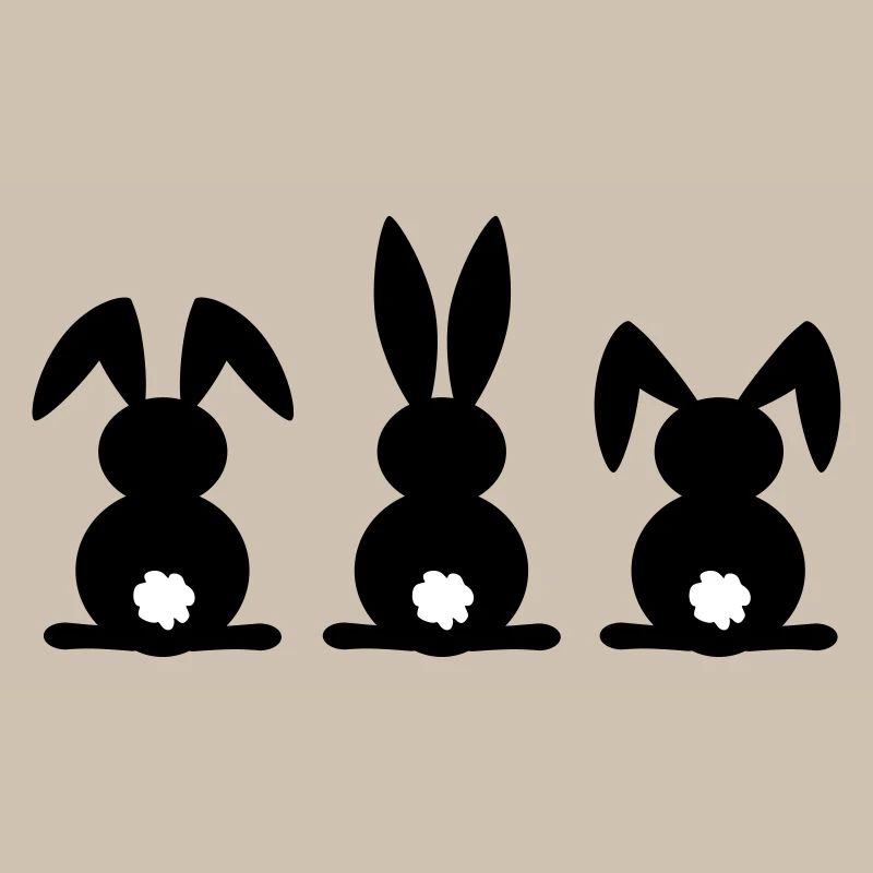 Kaninchen-Silhouette. Frohe Ostern oder Osterfeier. Ei.