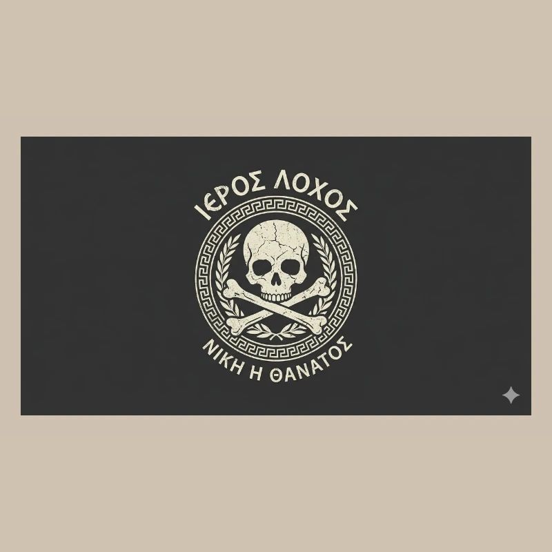 Skull in Laurel Circle Pattern