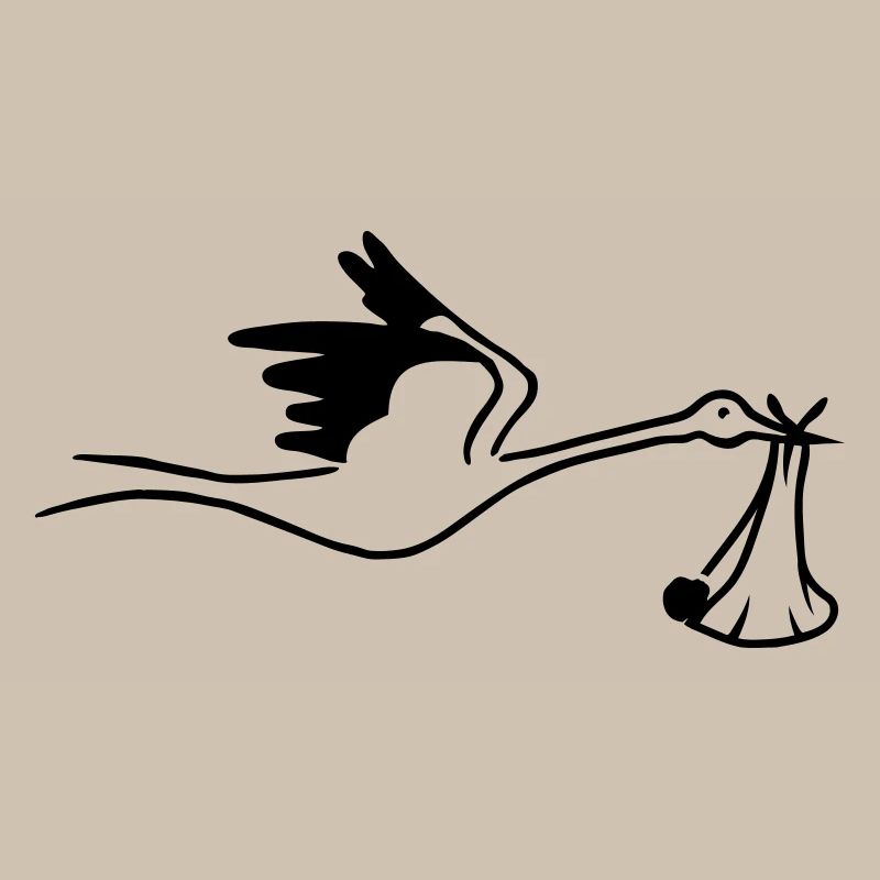 Cigogne avec bébé