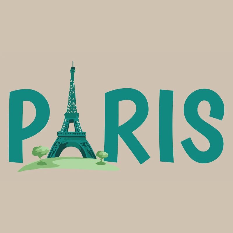 Paris Skyline with Eiffel Tower Illustration