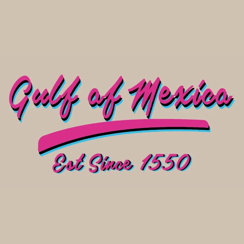 Conception de texte rétro du golfe du Mexique