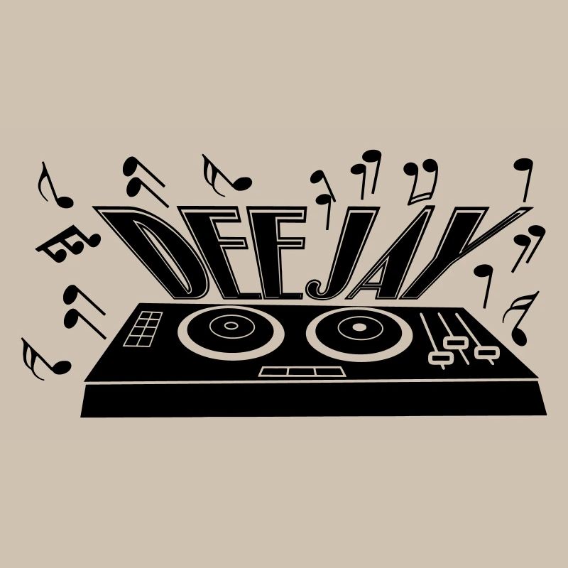 Deejay with turntable and tones