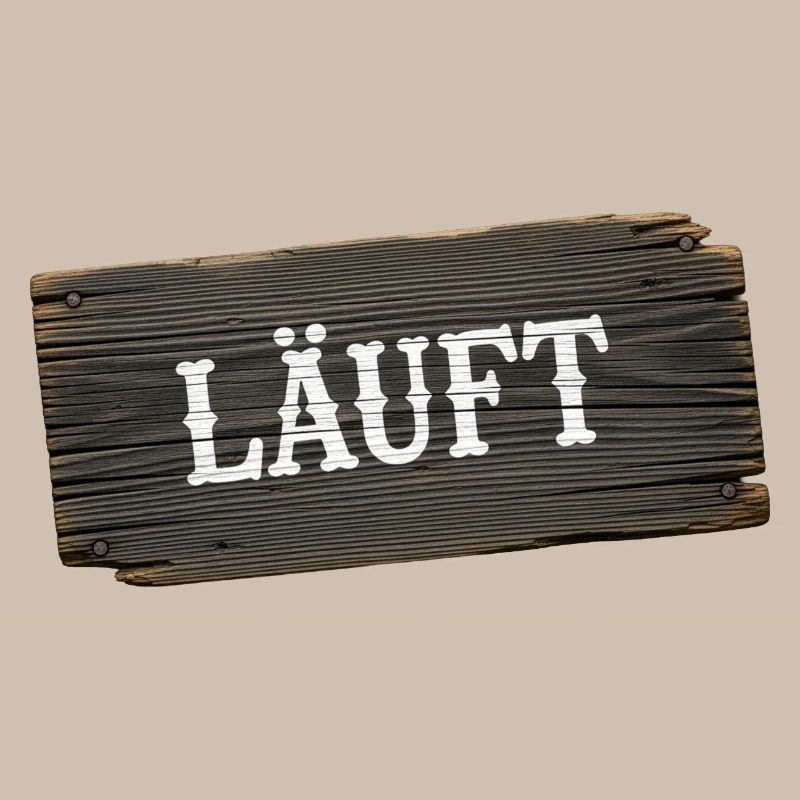 Läuft – minimalistisches Handwerker Statement
