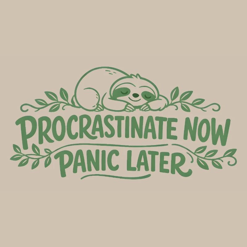 Faultier Spruch - Procrastinate Now Geschenk