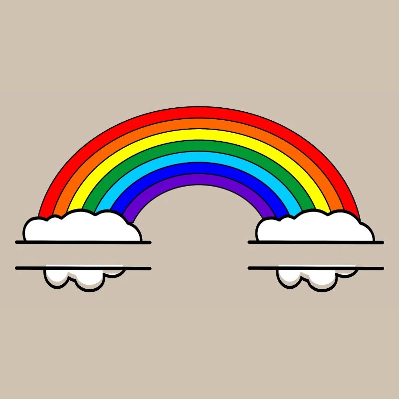 Rainbow with two name bubbles