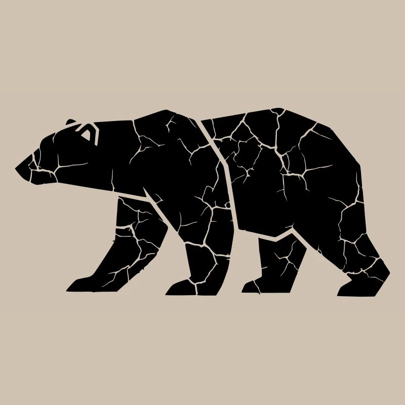 Bär Risse Grunge Silhouette