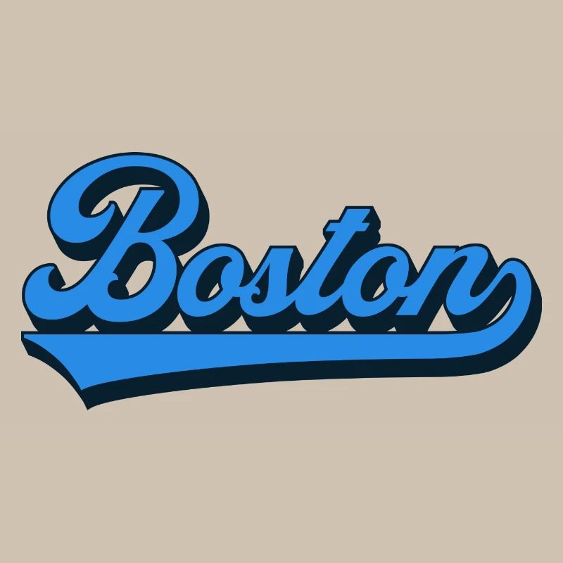 Boston Blue Script Retro