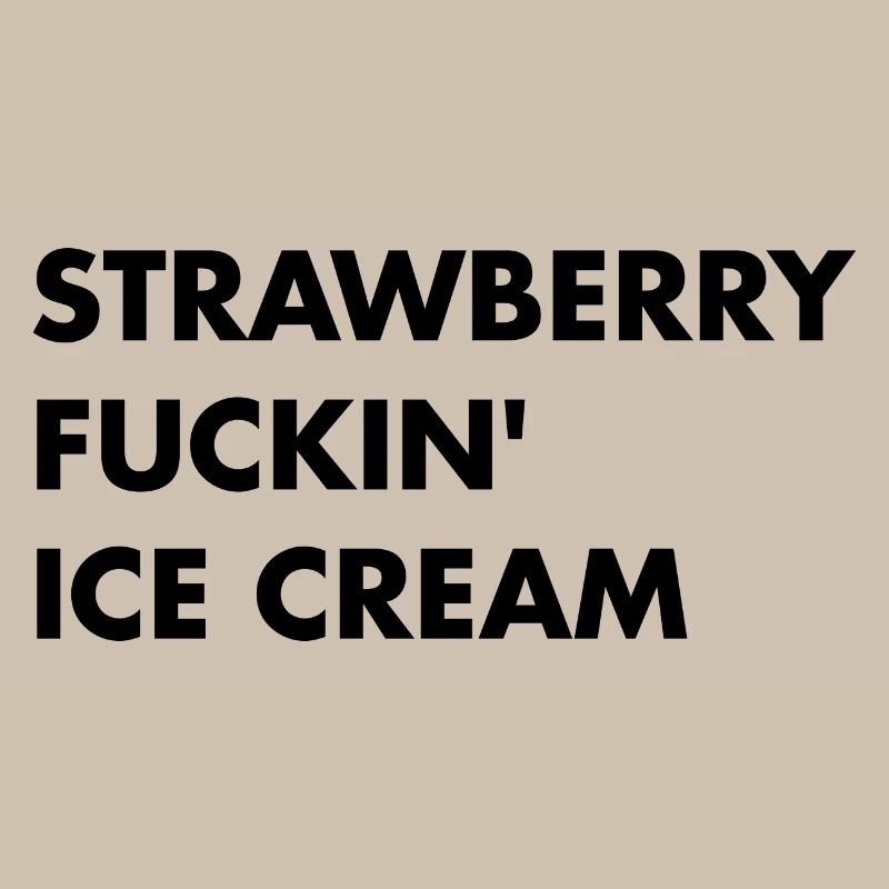 Erdbeer Eis - schwarzer Schriftzug