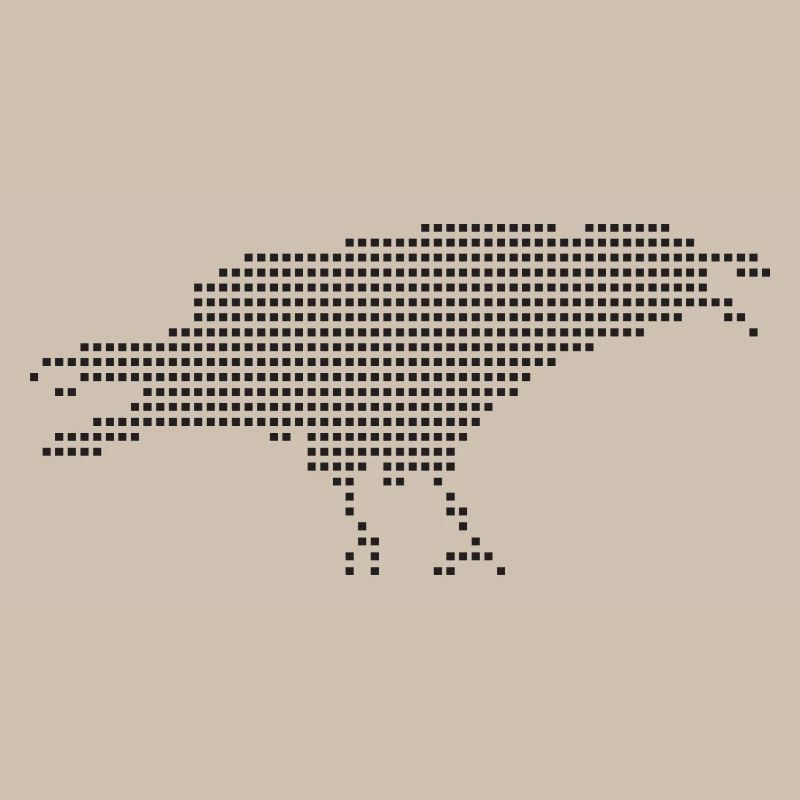 Raven Pixel Dot Silhouette