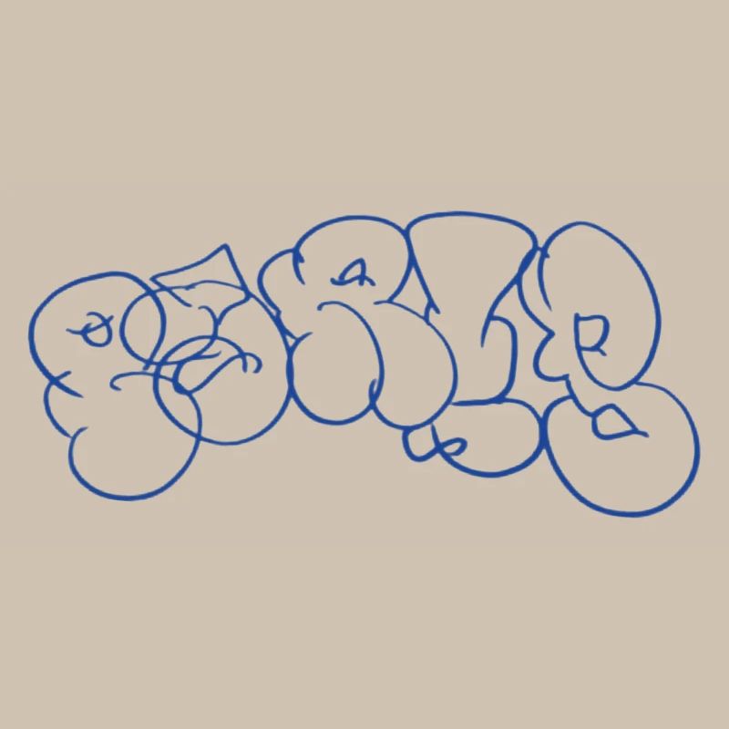 Lettrage graffiti bleu dans le style parisien