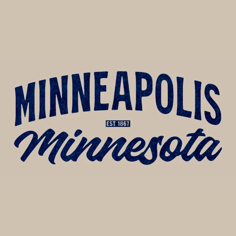Minneapolis, Minnesota Script Blue Vintage