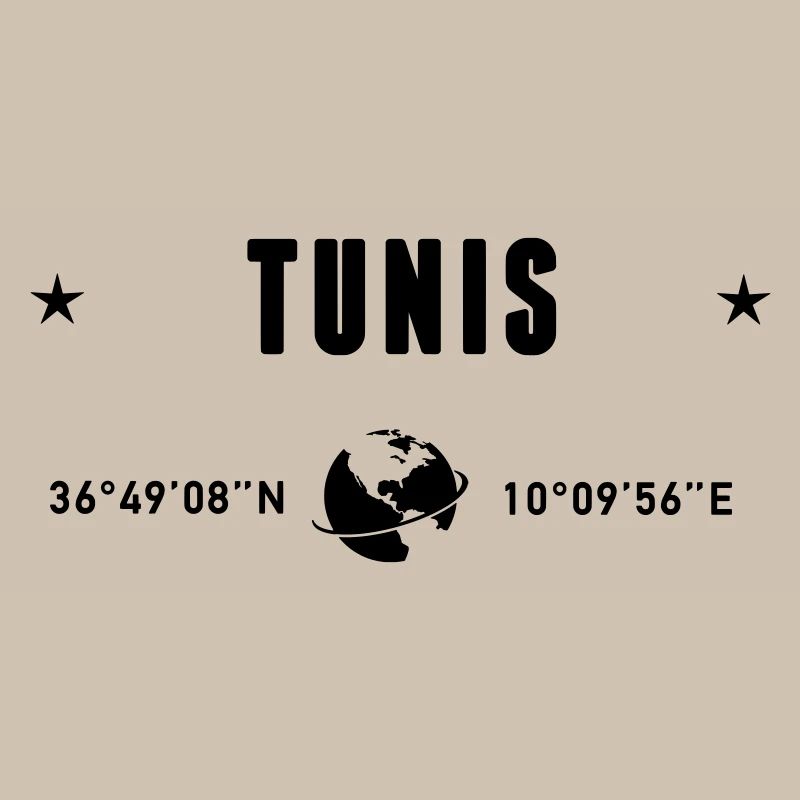 Tunis Tunisia Coordinates Gps Globe