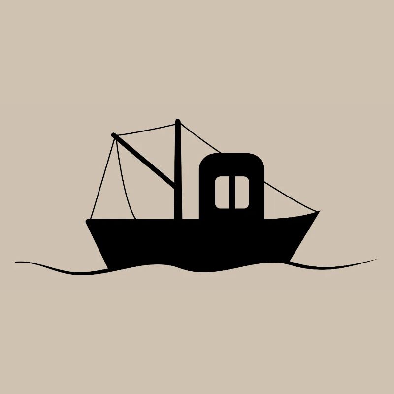 Fischkutter Silhouette, kleines Schiff