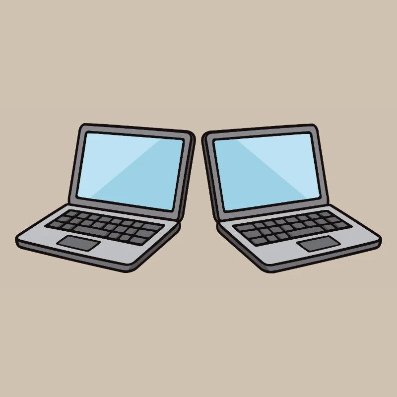 Doppel-Laptops Kollaboration