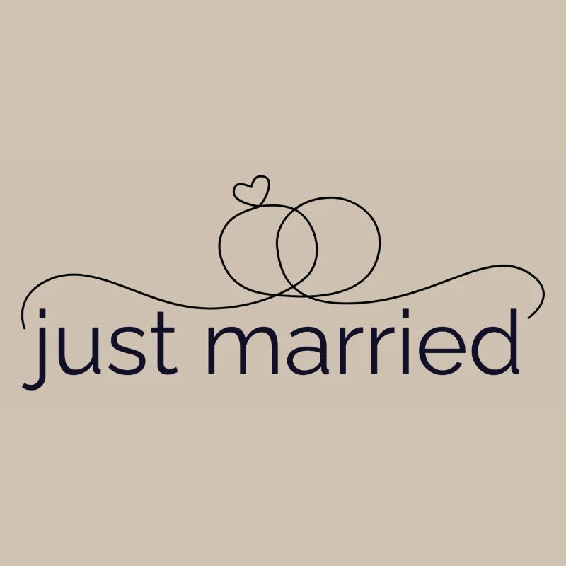 Frisch verheiratet - Liniendesign mit Trauring!