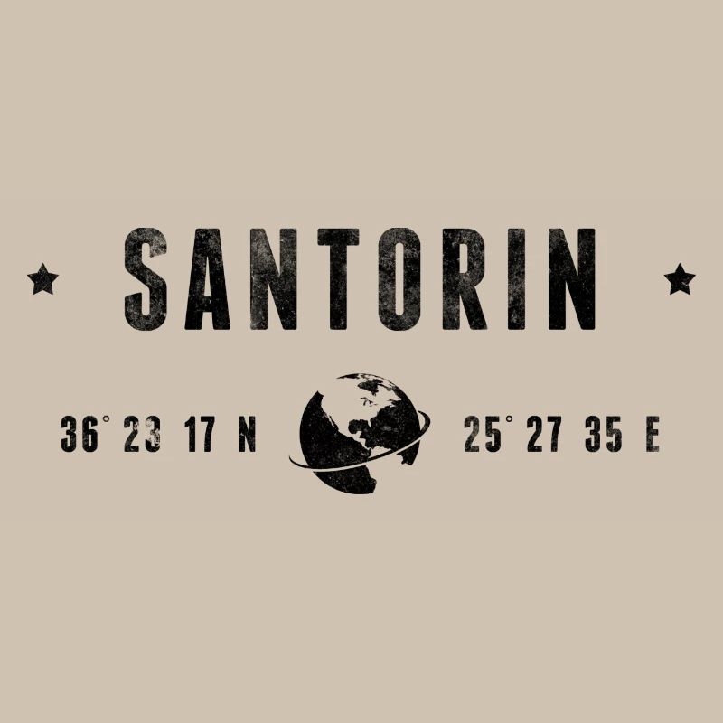 Santorini Stylized Geographical Coordinates