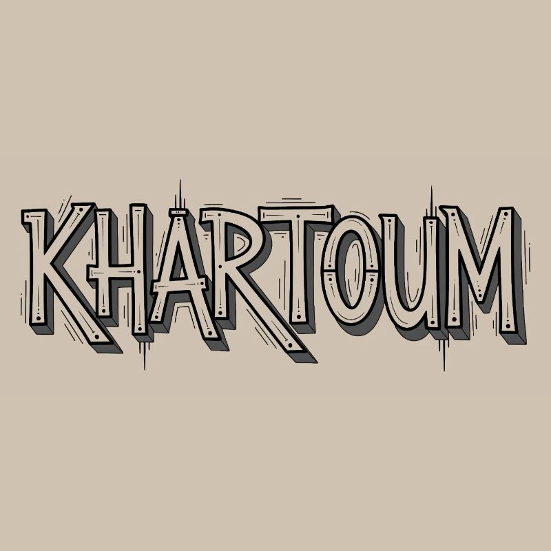 Lettrage de Khartoum dans le style graffiti