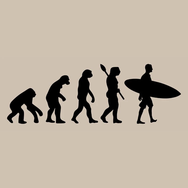 Surfer Funny Human Evolution