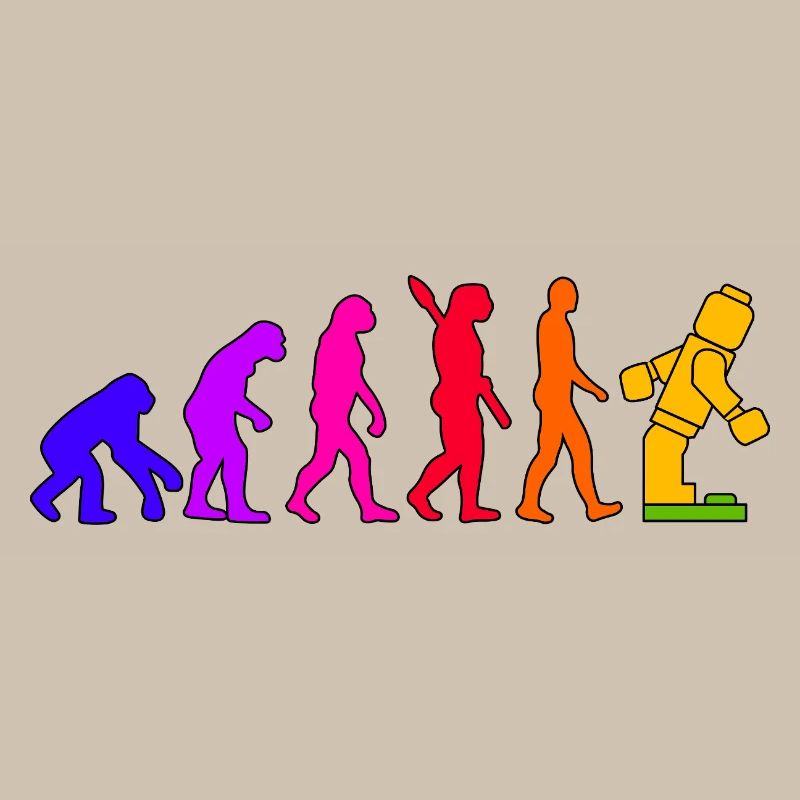 Klemmbaustein Evolution Menschheit Noppenbaustein