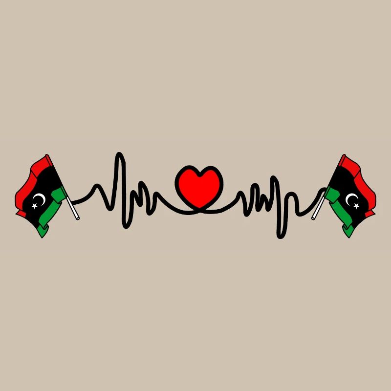 Herzfrequenz Cardio Flagge Libyen
