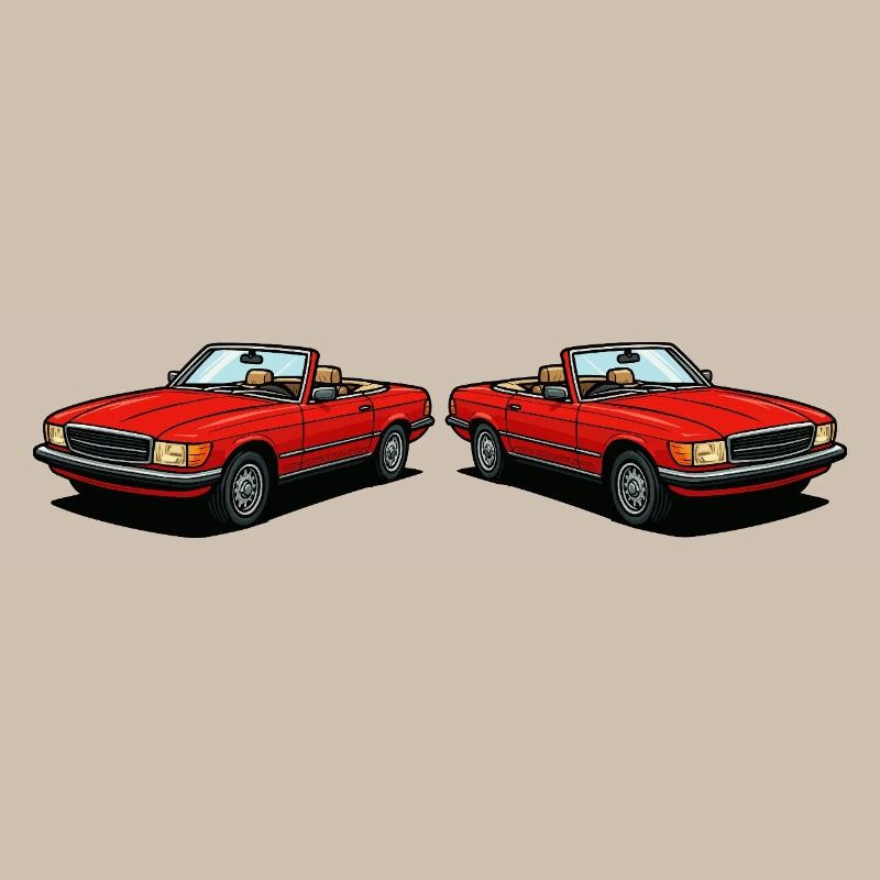 Red convertible duo: classic two-seaters