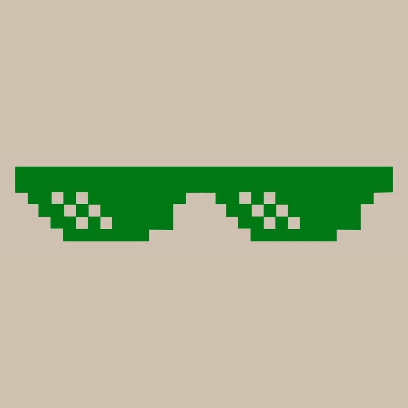 Green pixel pattern with contrast blocks