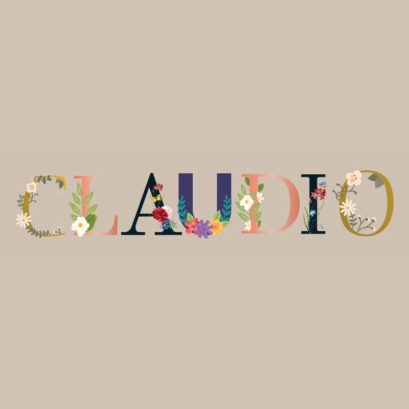 CLAUDIO Name adorned with flowers