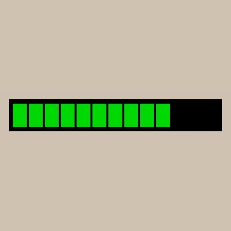 Barre de chargement rectangle Noir Vert (75%)