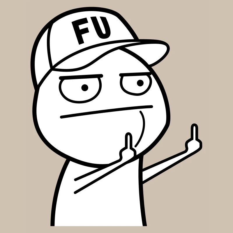 FU Meme with baseball cap (colors can be changed)
