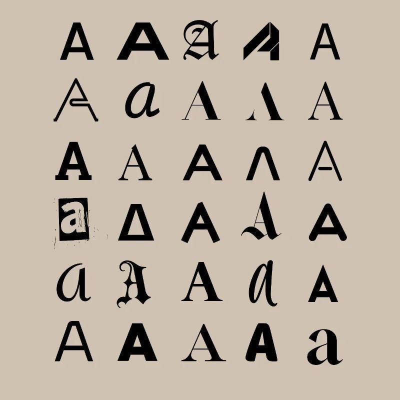 Typographie : Une lettre variante de conception.