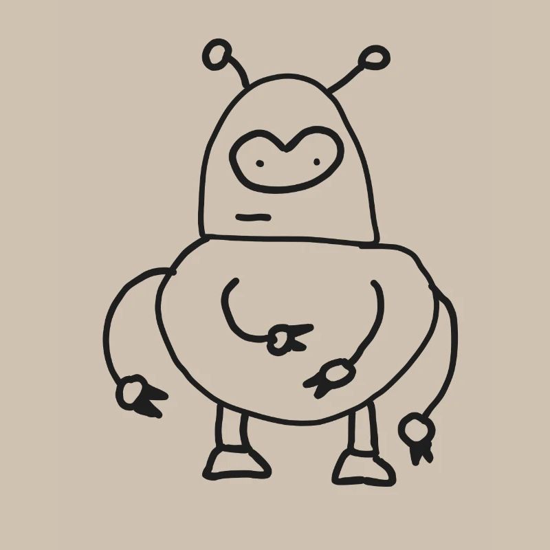 Dooddly Alien Robot Doodle