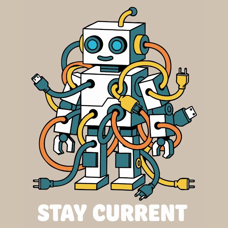 Stay Current Robot Cable Art
