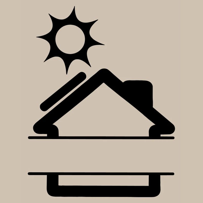 Solar panel on house with sun