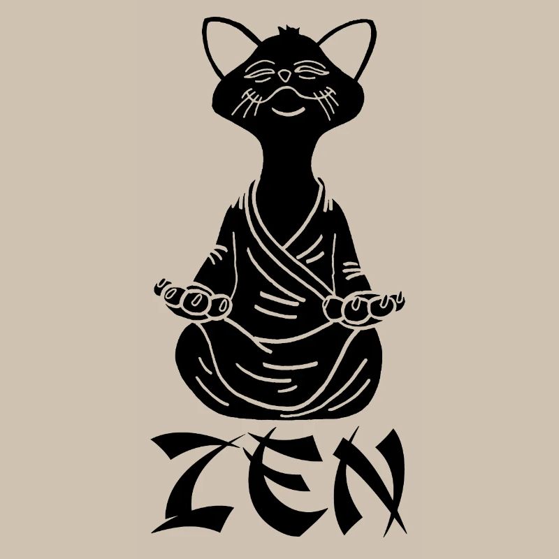 Zen Schwarze Katze