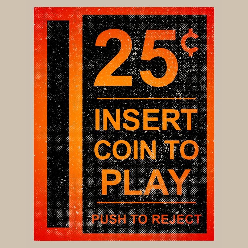 Insert Coin Retro Arcade Videogame Bartop Funny