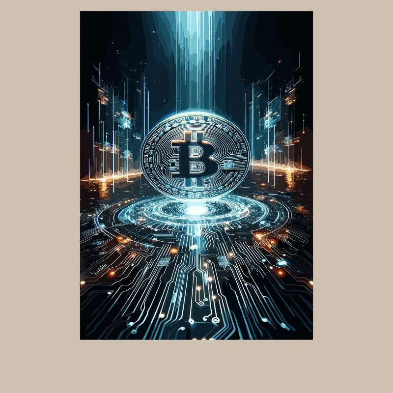 Futuristic Bitcoin Digital Artwork