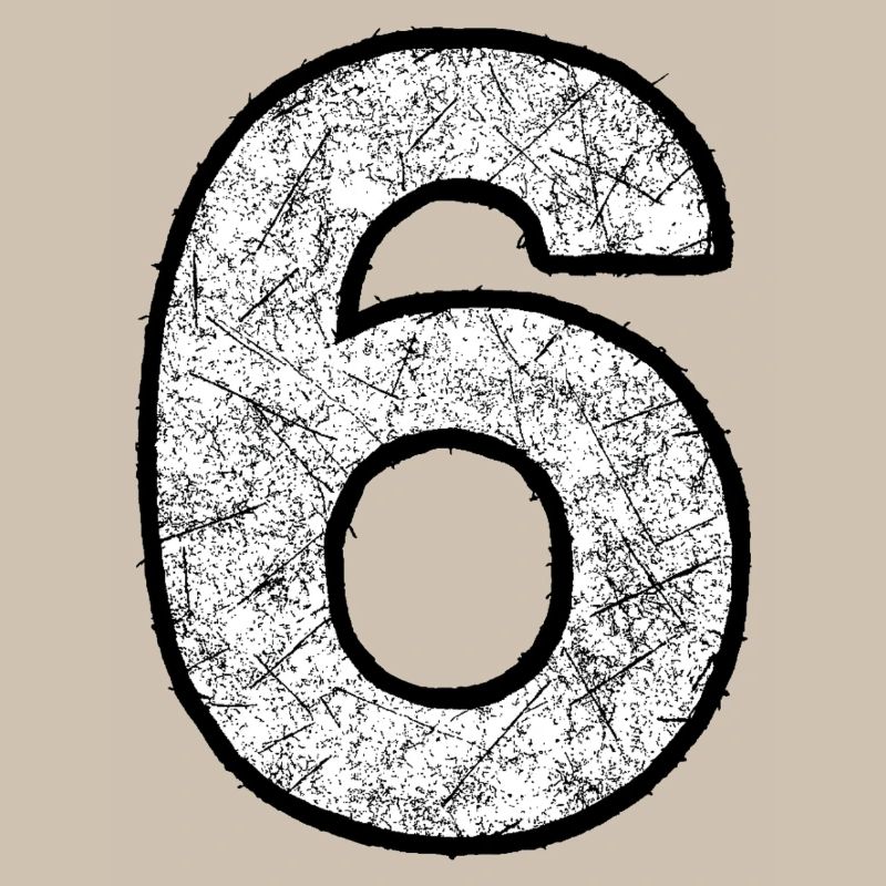 Six digits with scratch texture