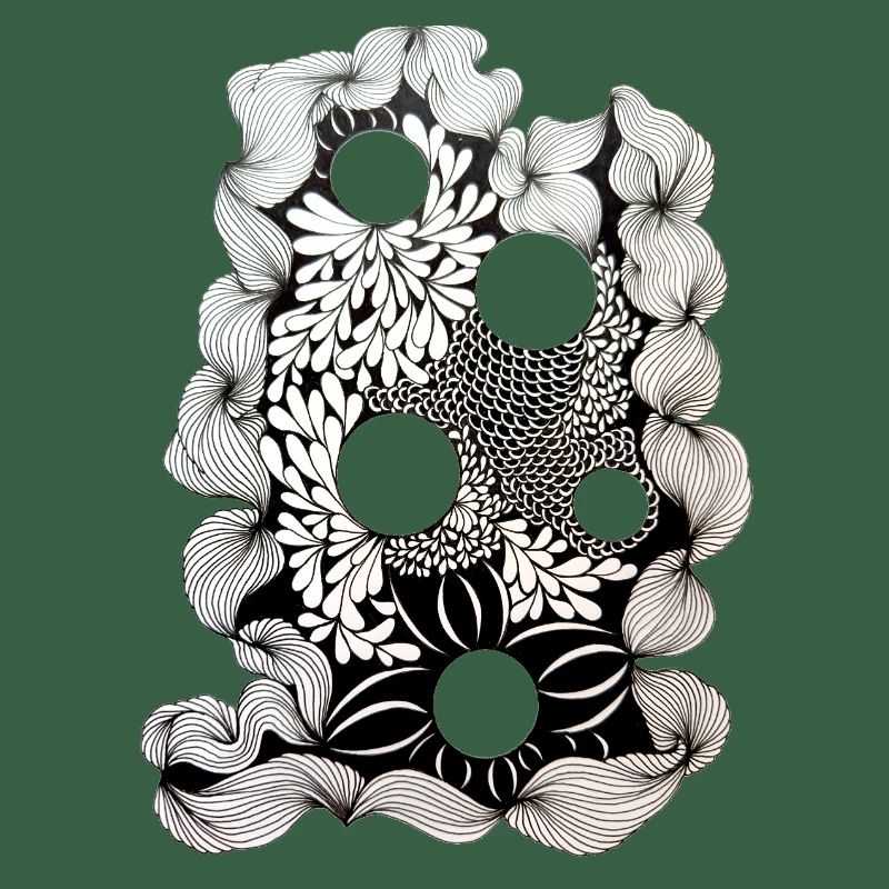 Black Flower Ring Pattern
